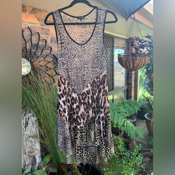 Boutique dress Caroline morgan mini / midi dress mesh sheer - Picture 7 of 14